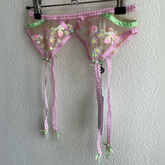 NWT For Love & Lemons Tutti Frutti Shimmer Garter - Picture 6 of 13